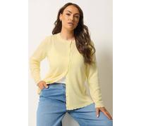 Yours Women's Scallop Edge Cardigan Sweater in Yellow | Size: 14/16