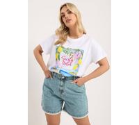 Yours Women's Scallop Edge Denim Shorts in Blue | Size: 18 Yours Blue 18