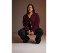 Yours Women's Scallop Hem Knitted Cardigan in Burgundy | Size: 26-28 Yours Burgundy 26-28