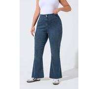 Yours Women's Seam Detail Flared Jeans in Blue | Size: 22/24