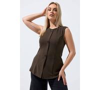 Yours Women's Seam Detail Waistcoat in Chocolate | Size: 18 Yours Chocolate 18