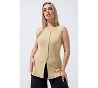 Yours Women's Seam Detail Waistcoat in Natural | Size: 12 Yours Natural 12