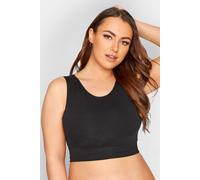 Yours Seamless Longline Padded Bralette Top - Women's - Plus Size Curve Black