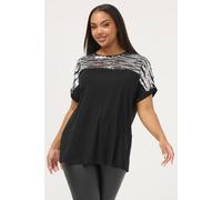Yours Curve Sequin Animal Top - Women's - Plus Size Curve Black