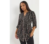 Yours Curve Sequin Floral Pintuck Blouse - Women's - Plus Size Curve Black