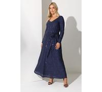 Yours London Curve Navy Sequin Maxi Dress - Women's - Plus Size Curve