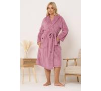 Yours Curve Shawl Collar Fluffy Dressing Gown - Women's - Plus Size Curve