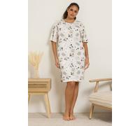 Yours Women's Sheep Print Nightdress in Natural | Size: 34/36