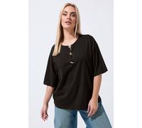 Yours Women's Shell Button Top in Black | Size: 22-24 Yours Black 22-24