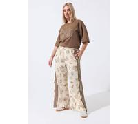 Yours Women's Shell Print Wide Leg Trousers | Size: 22-24 Yours Multicolor 22-24