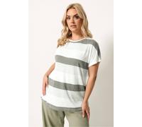 Yours Women's Shimmer Stripe Top in Grey | Size: 20
