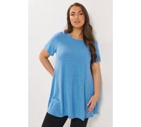 Yours Curve Shimmer Swing T-Shirt - Women's - Plus Size Curve Blue