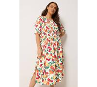 Yours Women's Shirred Fruit Print Dress | Size: 16
