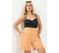 Yours Women's Shirred Waist Shorts in Orange | Size: 18/20