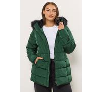 Yours Women's Short Puffer Coat in Green | Size: 18 Yours Green 18