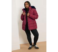 Yours Women's Short Puffer Coat in Red | Size: 16 Yours Red 16