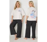 Yours Curve Ivory 'Girls Night' Polka Dot Pyjama Set - Women's - Plus Size Curve