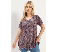 Yours Women's Short Sleeve Swing T-Shirt in Pink | Size: 22/24