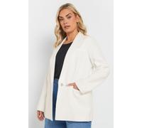 Yours Women's Side Pocket Boucle Blazer in Ivory | Size: 18 Yours Ivory 18