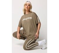 Yours Women's Side Stripe Active Leggings in Light Brown | Size: 20