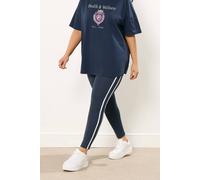 Yours Women's Side Stripe Leggings in Mid Navy | Size: 14 Yours Mid Navy 14