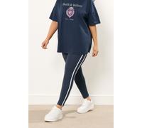Yours Women's Side Stripe Leggings in Mid Navy | Size: 26-28 Yours Mid Navy 26-28