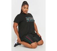 Yours Women's Side Stripe Stretch Shorts in Black | Size: 26-28 Yours Black 26-28