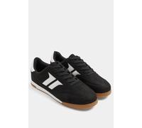 Yours Women's Side Stripe Trainers In Wide E Fit in Black | Size: 6E