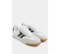 Yours Women's Side Stripe Trainers In Wide E Fit in White | Size: 4E