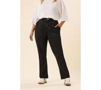Yours Women's Slim Barrel Jeans in Black | Size: 26