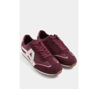 Yours Women's Slim Sole Trainers In Wide E Fit in Burgundy | Size: 9E