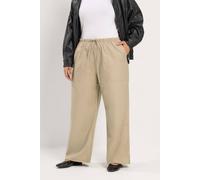 Yours Women's Slim Waist Wide Leg Trousers in Stone | Size: 20S