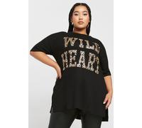 Yours Women's Slogan Oversized T-Shirt in Black | Size: 18 Yours Black 18