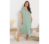 Yours Women's Sloth Print Nightdress in Light Green | Size: 18-20 Yours Light Green 18-20