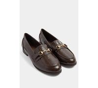 Yours Women's Snaffle Loafer In Wide E Fit in Chocolate | Size: 8E