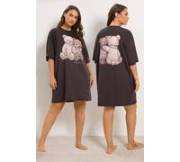 Yours Women's 'Snuggle Up' Teddy Sleep T-Shirt in Brown | Size: 26/28
