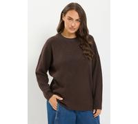 Yours Women's Soft Knitted Jumper in Chocolate | Size: 26/28