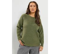Yours Women's Soft Knitted Jumper in Light Khaki | Size: 14/16