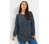 Yours Women's Soft Touch Long Sleeve Jumper in Blue | Size: 26/28