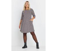 Yours Curve Striped Soft Touch Pocket Dress - Women's - Plus Size Curve Grey