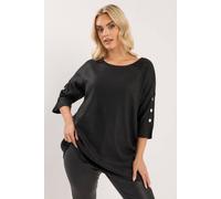 Yours Women's Soft Touch Ribbed Top in Black | Size: 18 Yours Black 18