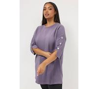 Yours Women's Soft Touch Ribbed Top in Purple | Size: 26-28 Yours Purple 26-28