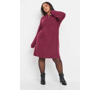 Yours Curve Soft Touch Zip Jumper Dress - Women's - Plus Size Curve Dark Pink
