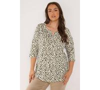 Yours Women's Spot Pintuck Henley Top | Size: 22-24 Yours Multicolor 22-24