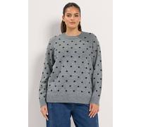 Yours Women's Spot Yarn Jumper in Grey | Size: 22/24