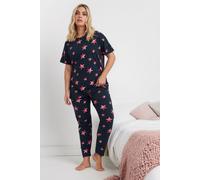 Yours Curve Blue Star Print Pyjama Set - Women's - Plus Size Curve