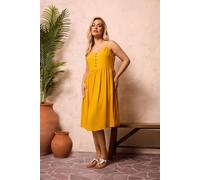 Yours Women's Strappy Midi Sundress in Mustard | Size: 22/24