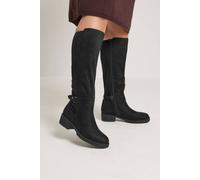 Yours - Stretch Buckle Knee High Boots In Wide E Fit & Extra Wide Eee Fit - Women's