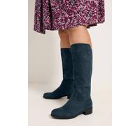 Yours Women's Stretch Knee High Boots in Wide E Fit & Extra Wide EEE Fit in Dark Navy | Size: 4EEE