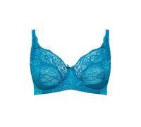 Yours Women's Stretch Lace Non-Padded Underwired Bra in Teal | Size: 46C